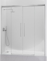 Mampara frontal cromo 2 fijos y 2 puertas correderas - PAVIA de Kassandra