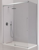 Mampara de ducha cromo - 1 fijo + 1 corredera + 1 lateral fijo PAVIA de Kassandra