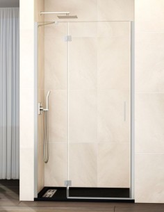 Mampara níquel fijo + abatible cierre imán modelo GLASS de GME