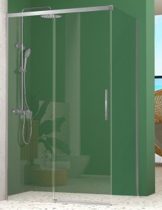 Mampara Kassandra cromo - NICOLETA 1 fijo y 1 corredera