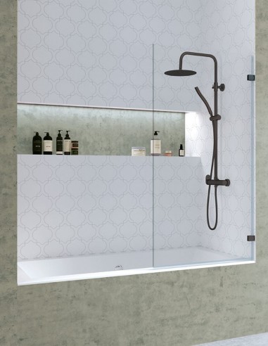 Mampara bañera frontal negra - 1 hoja abatible Zahara de Becrisa