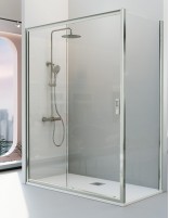 Mampara de ducha cromo frontal + 1 lateral fijo - SIENA de Kassandra