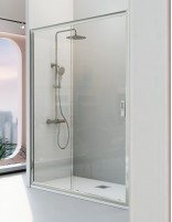 Mampara de ducha cromo 1 fijo + 1 puerta corredera - SIENA de Kassandra