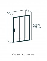 Mampara cromo - 1 fija y 2 correderas Mónaco