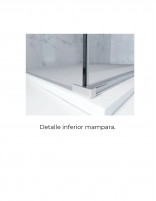 Mampara ducha angular lateral a hueco abierto detalle terminación inferior