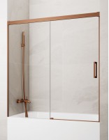 Mampara bañera GME Basic Cobre - 1 fijo y 1 corredera sin perfil inferior