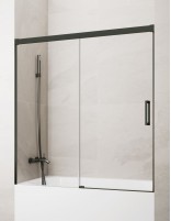 Mampara bañera GME Basic Titanio modelo 1 fijo y 1 corredera sin perfil inferior