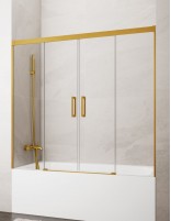 Mampara bañera Basic GME Dorada modelo 2 fijos y 2 correderas sin perfil inferior
