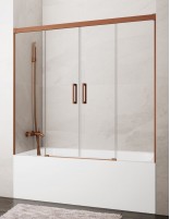 Mampara bañera Basic GME Cobre modelo 2 fijos y 2 correderas sin perfil inferior