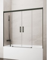 Mampara bañera Basic GME Titanio modelo 2 fijos y 2 correderas sin perfil inferior