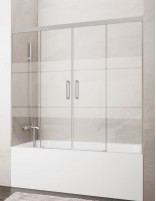 Mampara bañera Basic GME Níquel decorada