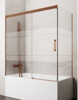 Mampara bañera angular GME Basic Cobre decorada