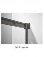 Mampara bañera angular GME Basic Titanio detalle superior