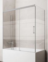 Mampara bañera angular GME Basic Níquel decorado