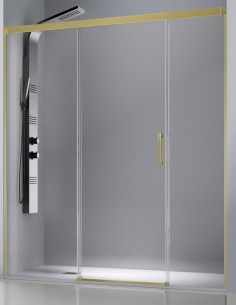Mampara de ducha corredera central - SUGAR ORO CEPILLADO de Kassandra