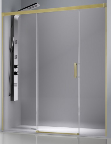 Mampara de ducha corredera central - SUGAR ORO CEPILLADO de Kassandra