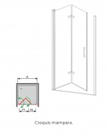 Croquis Mampara plegable oro cepillado - Nardi con bisagras de Kassandra