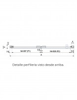 Perfil desde arriba Mampara plegable oro cepillado - Nardi con bisagras de Kassandra