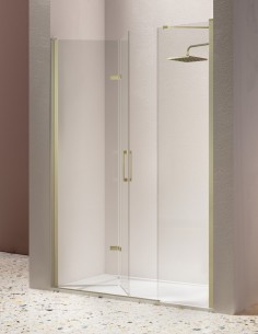 Mampara ducha plegable y fijo - Nardi oro cepillado de Kassandra