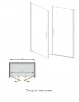 Mampara dos puertas abatibles croquis