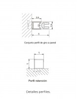 Mampara dos puertas abatibles detalle perfilería