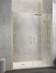 Mampara dos puertas abatibles - Nardi oro cepillado de Kassandra