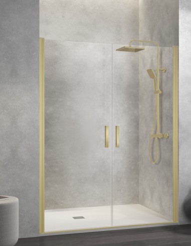 Mampara dos puertas abatibles - Nardi oro cepillado de Kassandra