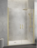 Mampara dos puertas abatibles - Nardi oro cepillado de Kassandra