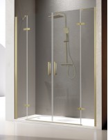 Mampara frontal - 2 Fijos + 2 Puertas abatibles Nardi oro cepillado de Kassandra