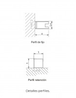 Detalle Mampara angular abatible - Nardi Oro cepillado de Kassandra