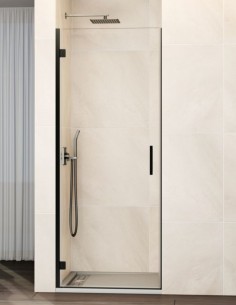 Mampara Titanio GLASS modelo 1 puerta abatible bisagra a perfil GME