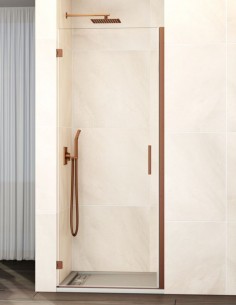 Mampara GLASS cobre modelo 1 puerta abatible GME 2