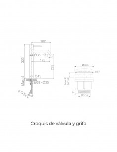 Pack Grifo de lavabo caño alto - cromo Monza + Válvula click-clack de Imex 2