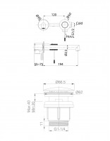 Croquis Pack Grifo de lavabo empotrado - oro cepillado/oro rosa cepillado Line + Válvula click-clack de Imex