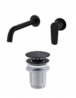 Pack Grifo de lavabo empotrado - negro mate Bélgica + Válvula click-clack de Imex