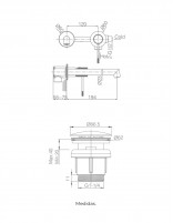Croquis Pack Grifo de lavabo empotrado - cromo/níquel cepillado Line + Válvula click-clack de Imex