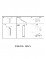 Croquis de Mampara ducha fijo más corredera + lateral fijo - RIGEL de Seviban