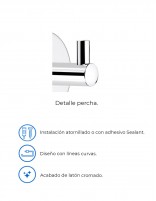 Detalles Pack 2 unidades de percha de acero cromado - AC-322 de PyP