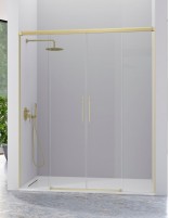 Mampara de ducha oro cepillado 2 fijos + 2 puertas correderas - URBAN de Kassandra