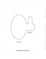 Croquis Pack 2 unidades de percha de acero cromado - AC-322 de PyP