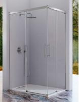 Mampara de ducha angular - cromo 2 fijos + 2 puertas correderas URBAN de Kassandra