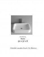 Mueble 2 cajones + 2 huecos + encimera blanca - AZO Lavabo Kuvic XL