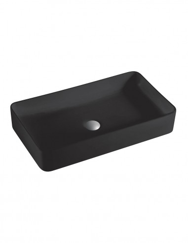 Lavabo sobre mueble negro mate