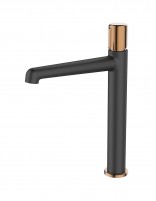 Grifería lavabo alto - Negro Mate /Oro Rosa YANET de Lluvibath
