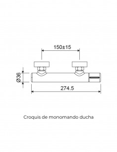 Grifería ducha - Negro Mate /Oro Rosa TÍVOLI de Lluvibath 2