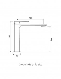 Grifería lavabo alto dorado - YANET de Lluvibath 2