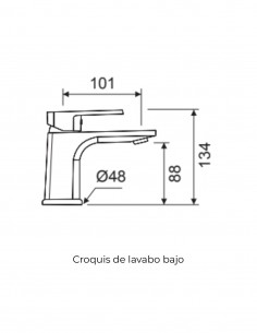 Grifería lavabo bajo cromo - PADUA de Lluvibath 2