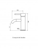 Croquis Grifería lavabo cromo - CRONOS de Lluvibath