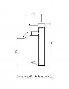 Grifería lavabo alto cromo - CRONOS de Lluvibath 2