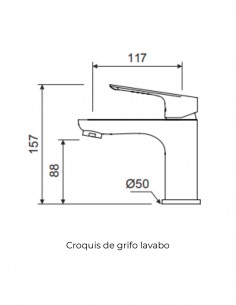 Grifería lavabo cromo - BASS de Lluvibath 2